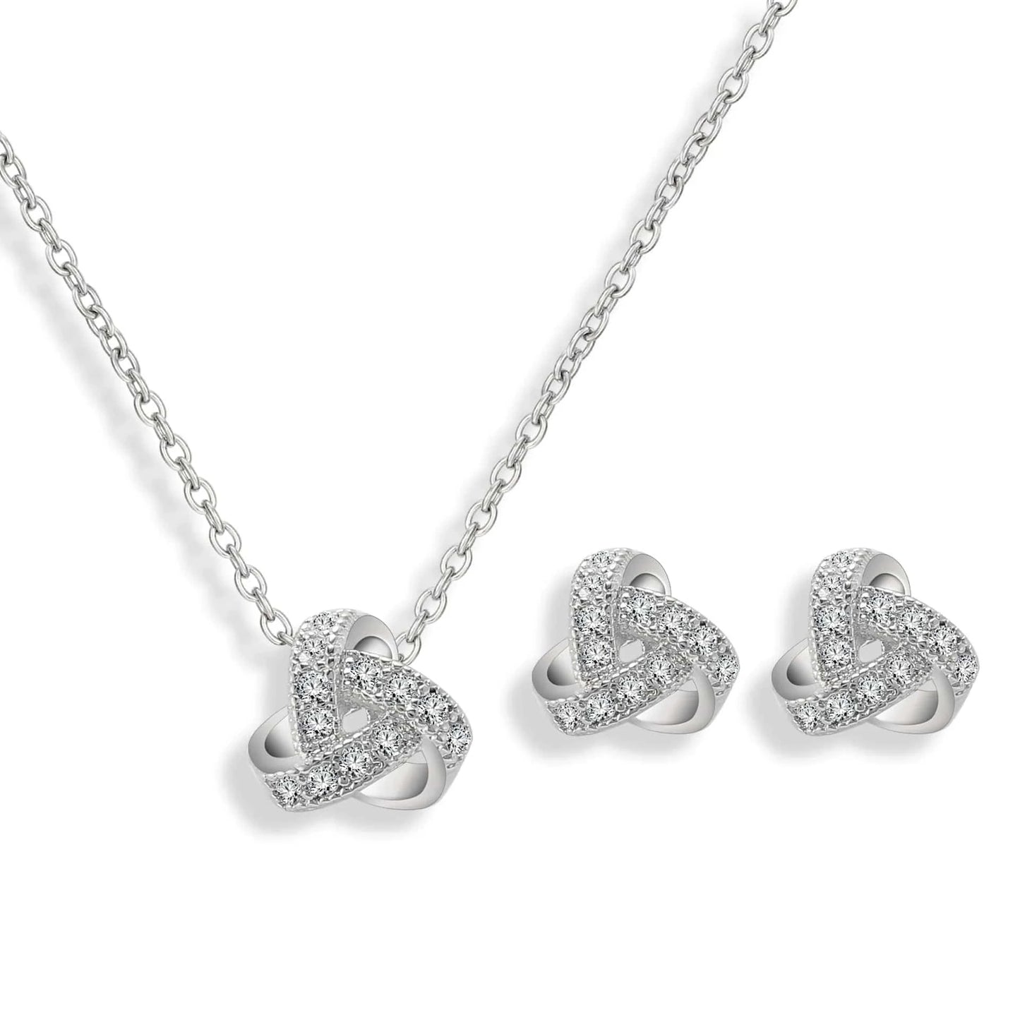 Fine Simple Nice Jewelry Zircone chain necklace and earring Sets