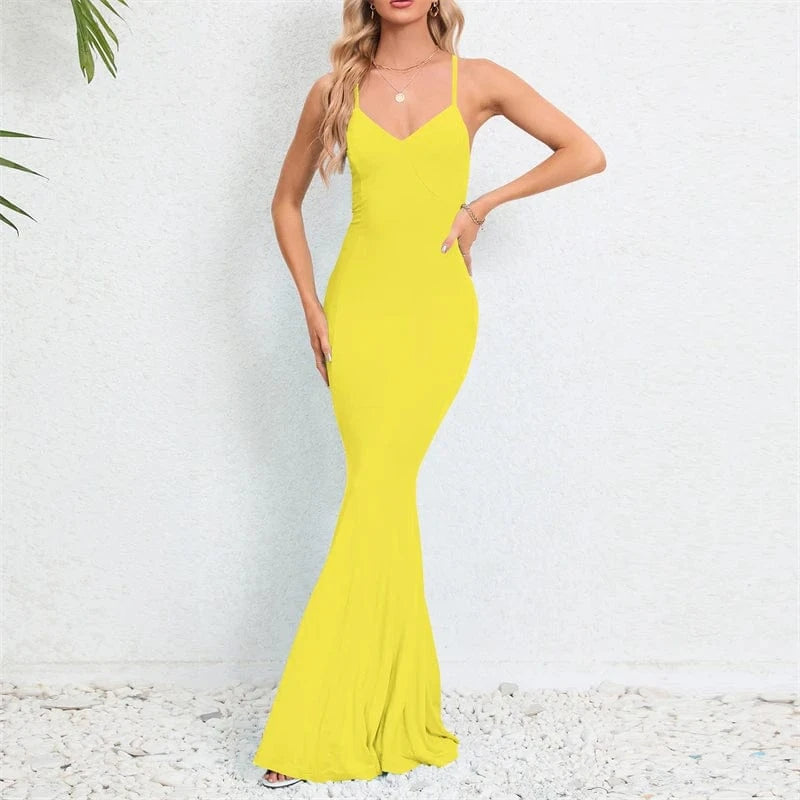 floral print bohemian fashion vacation backless sleeveless maxi long trumpet mermaid sun dress new 2024 sundress for woman