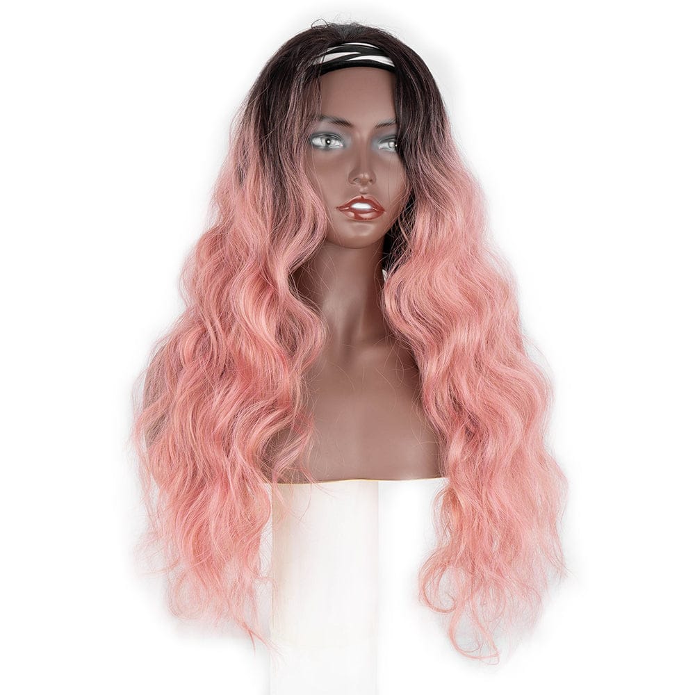 For women Headband body wig Sleek quality wholesale cheap heat resistant highlight body wave headband wig Synthetic hair wig