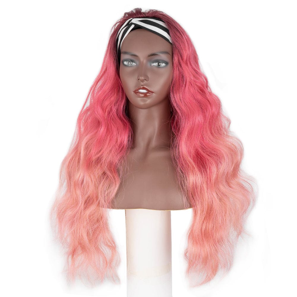 For women Headband body wig Sleek quality wholesale cheap heat resistant highlight body wave headband wig Synthetic hair wig