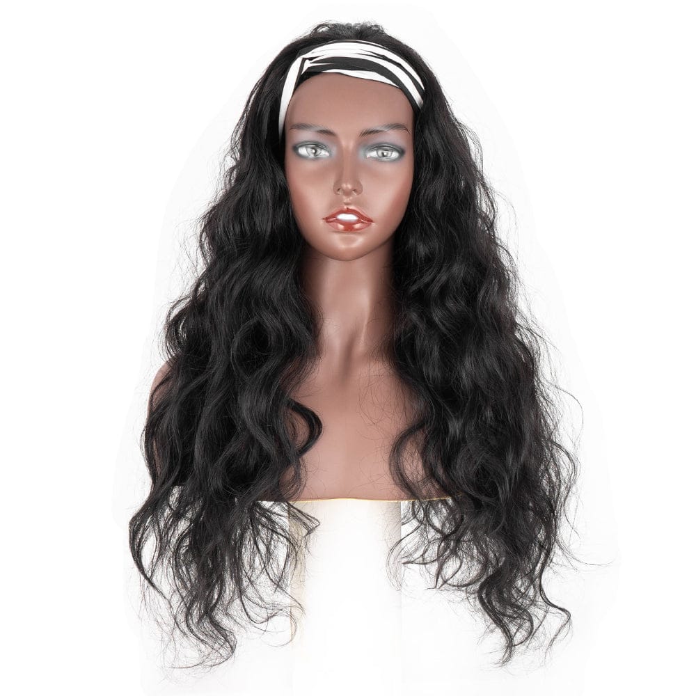For women Headband body wig Sleek quality wholesale cheap heat resistant highlight body wave headband wig Synthetic hair wig