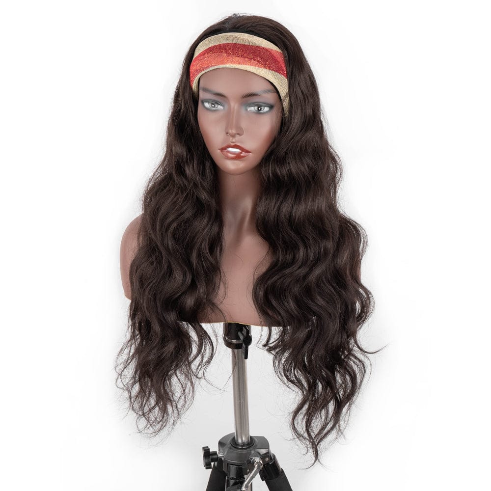 For women Headband body wig Sleek quality wholesale cheap heat resistant highlight body wave headband wig Synthetic hair wig
