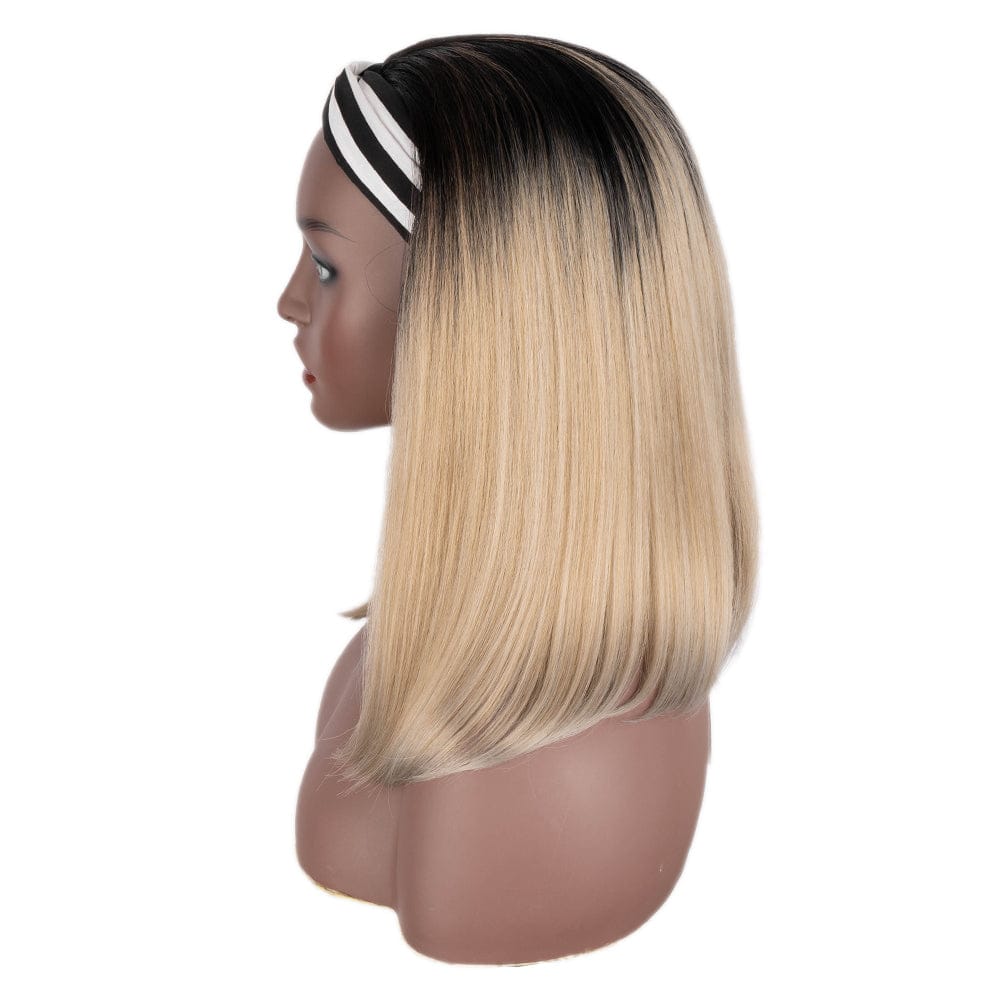 for women sleek high quality wholesale cheap vendor heat resistant fiber bob wig straight wave headband wig Synthetic hair wig