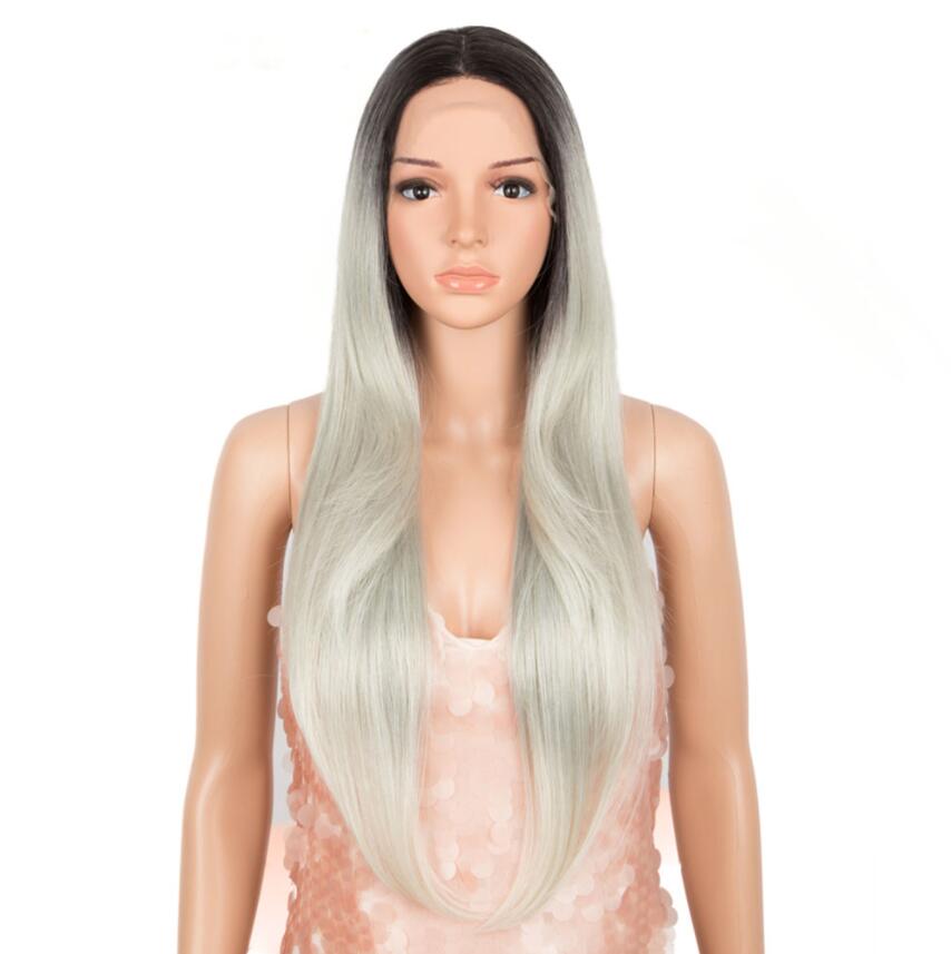 for women sleek wholesale manufacturer high temperature heat resistant blond straight lace part front wig synthetic hair wigs