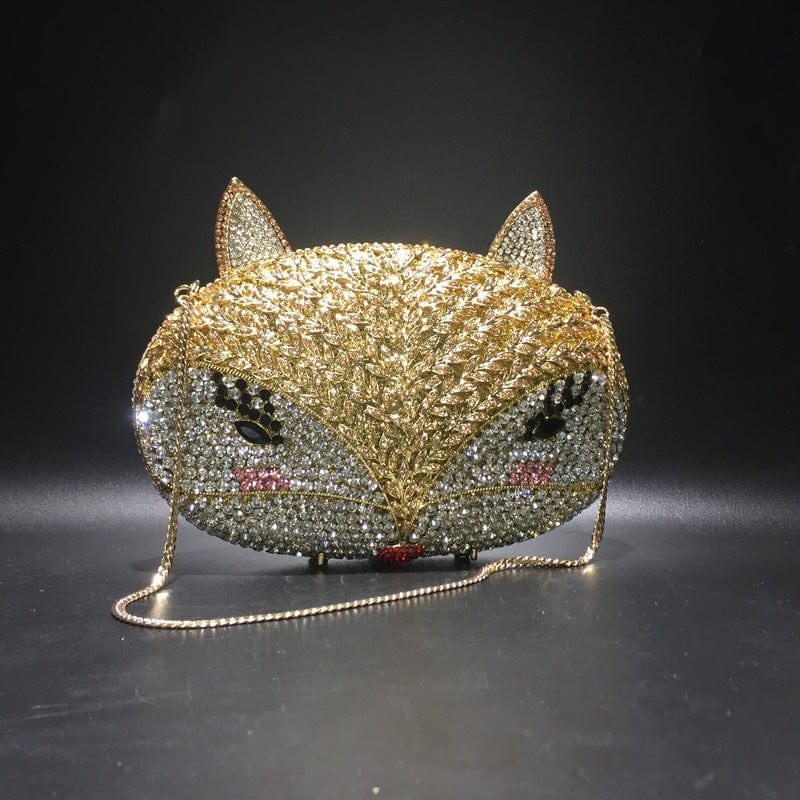 Fox Custom Women bling diamond party skull handbag hand rhinestone Pumpkin ice cream clutch Butterfly owl Swan  purse evening bags