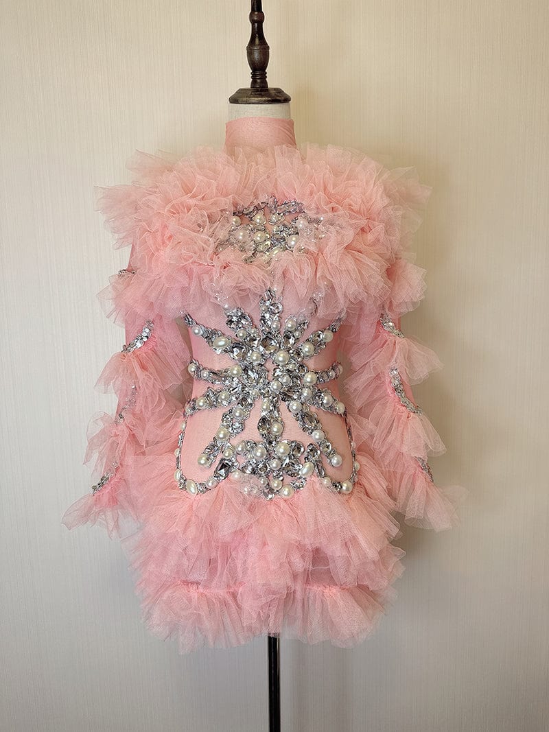 free / as picture Novance Y2892 Evening Dresses 2023 Turkey Pink Bead Diamond Party Fashion Bodycon Sexy Mini Short Club Dresses Sexy Mini Party