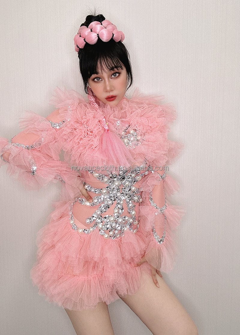 free / as picture Novance Y2892 Evening Dresses 2023 Turkey Pink Bead Diamond Party Fashion Bodycon Sexy Mini Short Club Dresses Sexy Mini Party