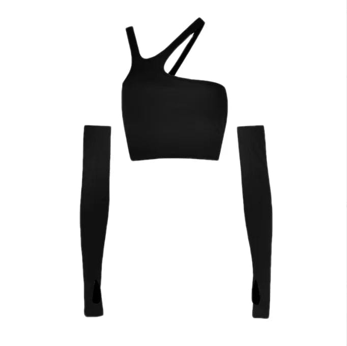 Free / Black OEM Factory Hot Selling Sexy Short Women Halter Tank Top