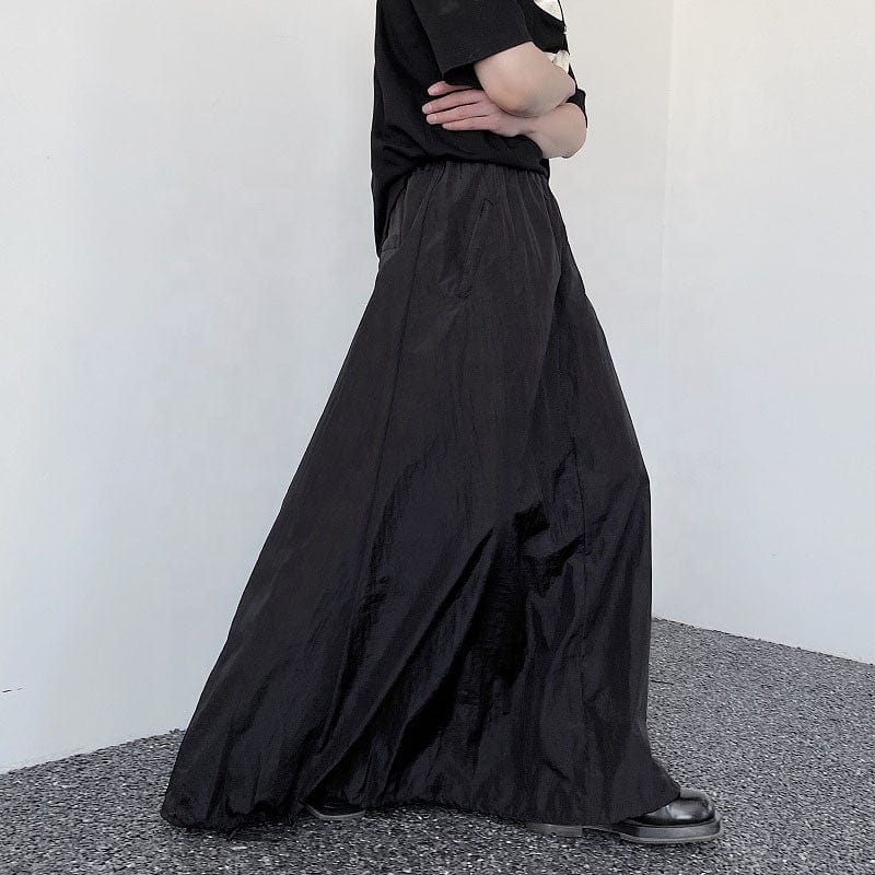 Free / black OUDINA Custom High Quality Skirt High Waist A-line Casual Black Elastic Waist Solid Summer Women's Skirts