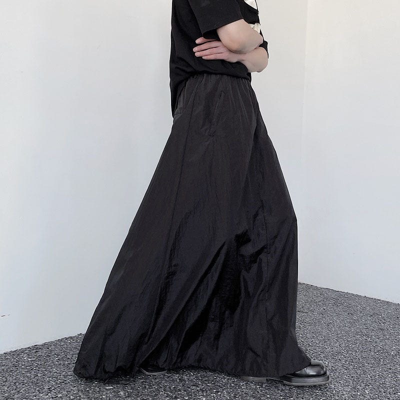 Free / black OUDINA Custom High Quality Skirt High Waist A-line Casual Black Elastic Waist Solid Summer Women's Skirts