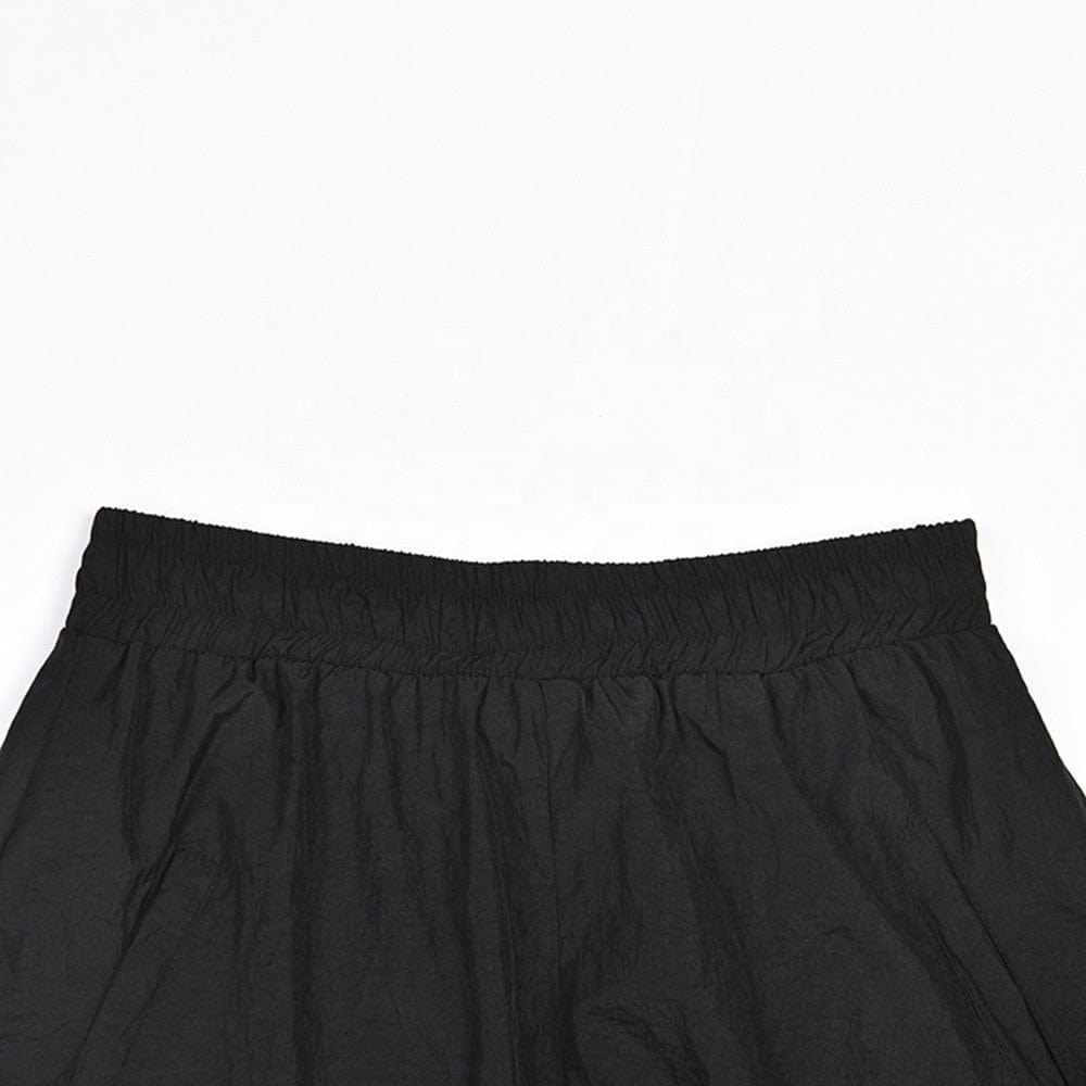 Free / black OUDINA Custom High Quality Skirt High Waist A-line Casual Black Elastic Waist Solid Summer Women's Skirts