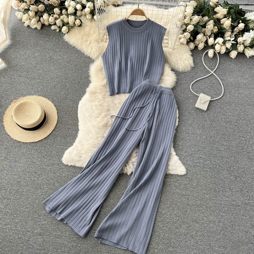 Free / Blue 2022 new womens brands luxury clothing ladies knitwear designer knitted sweater set for women