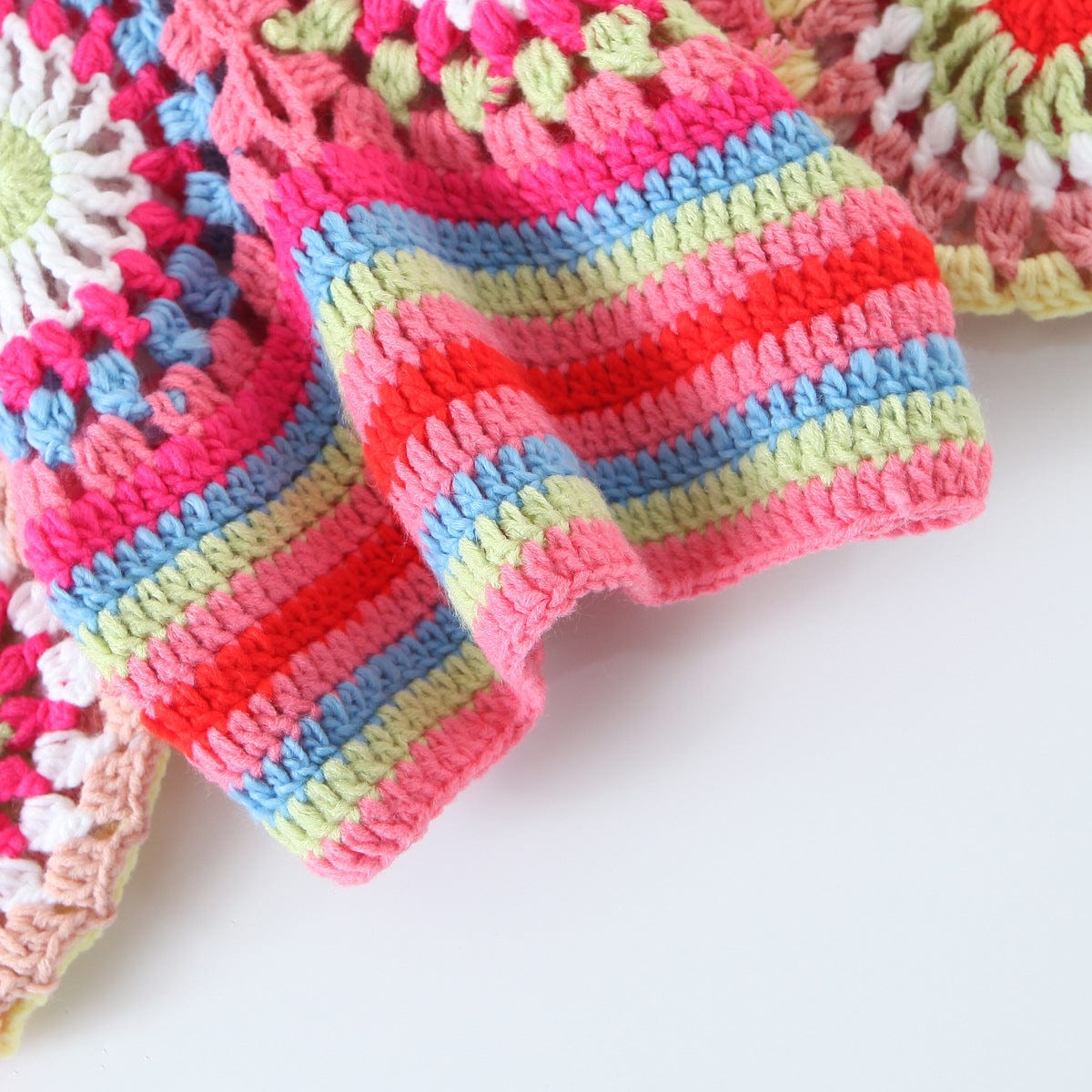 Free / Pink New Summer Fashion Color Block Women Pullover Knitted Top V Neck Short Sleeve Cropped Crochet Sweater