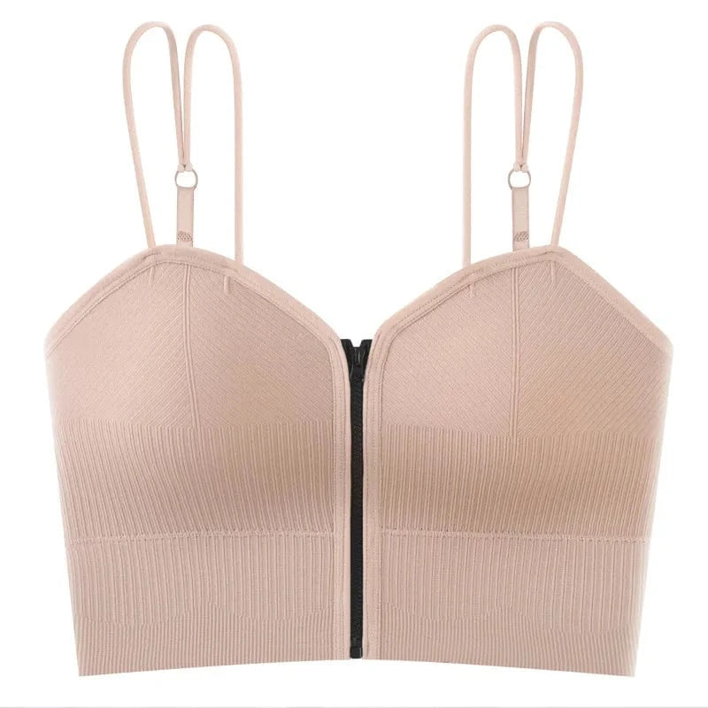 Free / Pink / Polyester 2024 Fashion New Women Lady Girls  Fashion Hot Sale vest  Zipper Design for Hot Girls Women's Bodycon Underwear