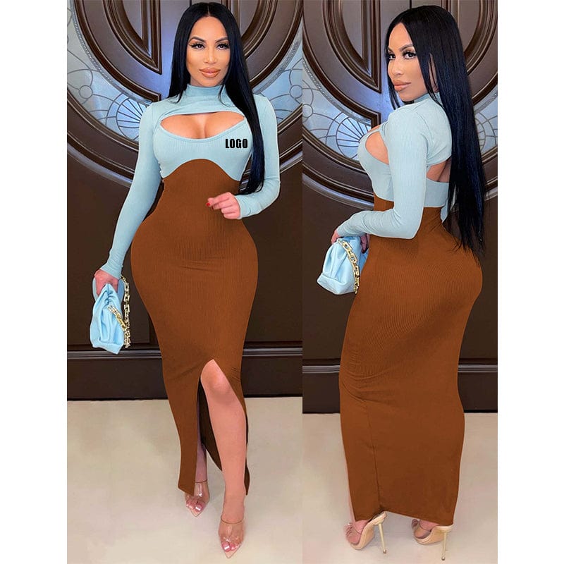 Free shipping New Arrival Custom Label Women's Long Sleeve Turtleneck Bodycon Sequin Women Autumn Elegant Casual Dresses