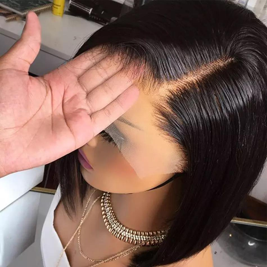 Free Shipping Short Bob Swiss Lace Human Hair Wigs,8-18inch Brazilian Wig Human Hair,4x4 Closure Short Bob Wigs For Black Women