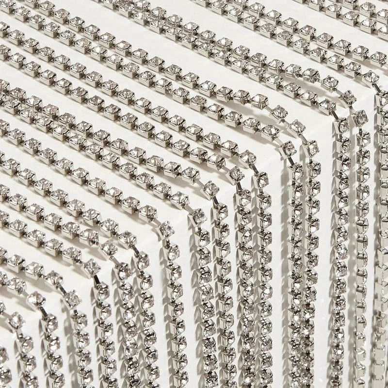 Free / silver Crystal Tassel Body Chains Belly Dance Skirts Rhinestones Sexy Bikini Summer Beach Hip Waist Chain Nightclub Jewelry dress