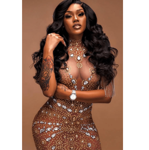 free size / G7023 Pink 2022 New Arrival Turtle Neck Diamond Elegant Evening Dress Formal Mesh See Through Rhinestone Tassel Sexy Club Dresses Women
