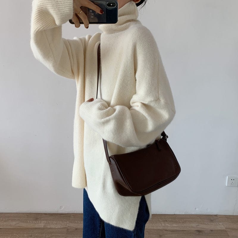 Free size: one piece can be ordered / Beige genuine Soft Glutinous Turtleneck Sweater Women's Autumn And Winter Wear Match 2022 New Korean Style Loose-Fitting Simplicity