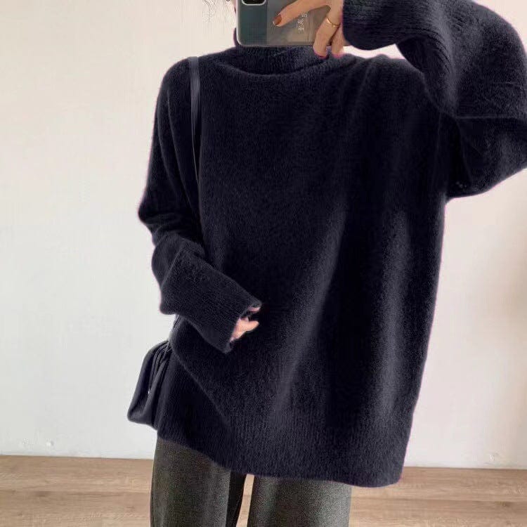 Free size: one piece can be ordered / Black genuine Soft Glutinous Turtleneck Sweater Women's Autumn And Winter Wear Match 2022 New Korean Style Loose-Fitting Simplicity