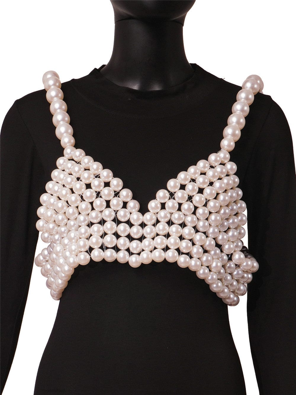 Free / White Newest luxury unique night club party sexy ladies bralette crop top fashion street sleeveless v neck pearl top women