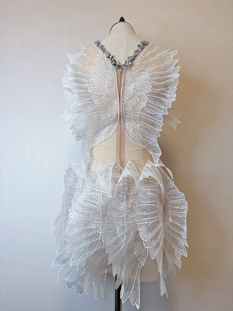 Free / White Novance Y2622-C Robes De Soiree Chic Shiny Diamonds Hot Spicy Sheer Club Dress Sexy Mini Bodycon Women Clothing For Bar