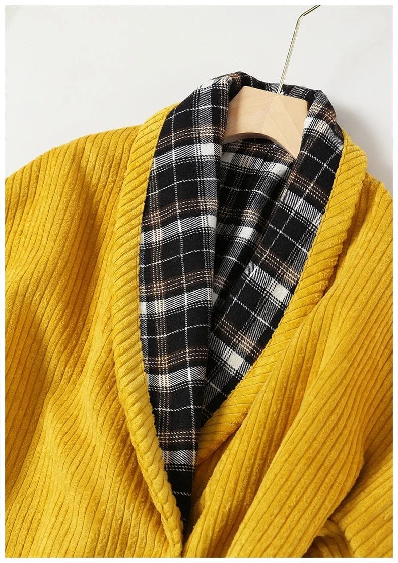 Free / Yellow OUDINA Wholesale Women's Winter Overside Plaid Contrast Color Loose Coat Trench Windbreaker Jacket Womens Long Coats