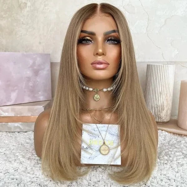 Freedom 18 Inches Layered Cut Gray Blonde Color Bob Style Virgin Remy European Cuticle Human Hair Lace Front Wigs