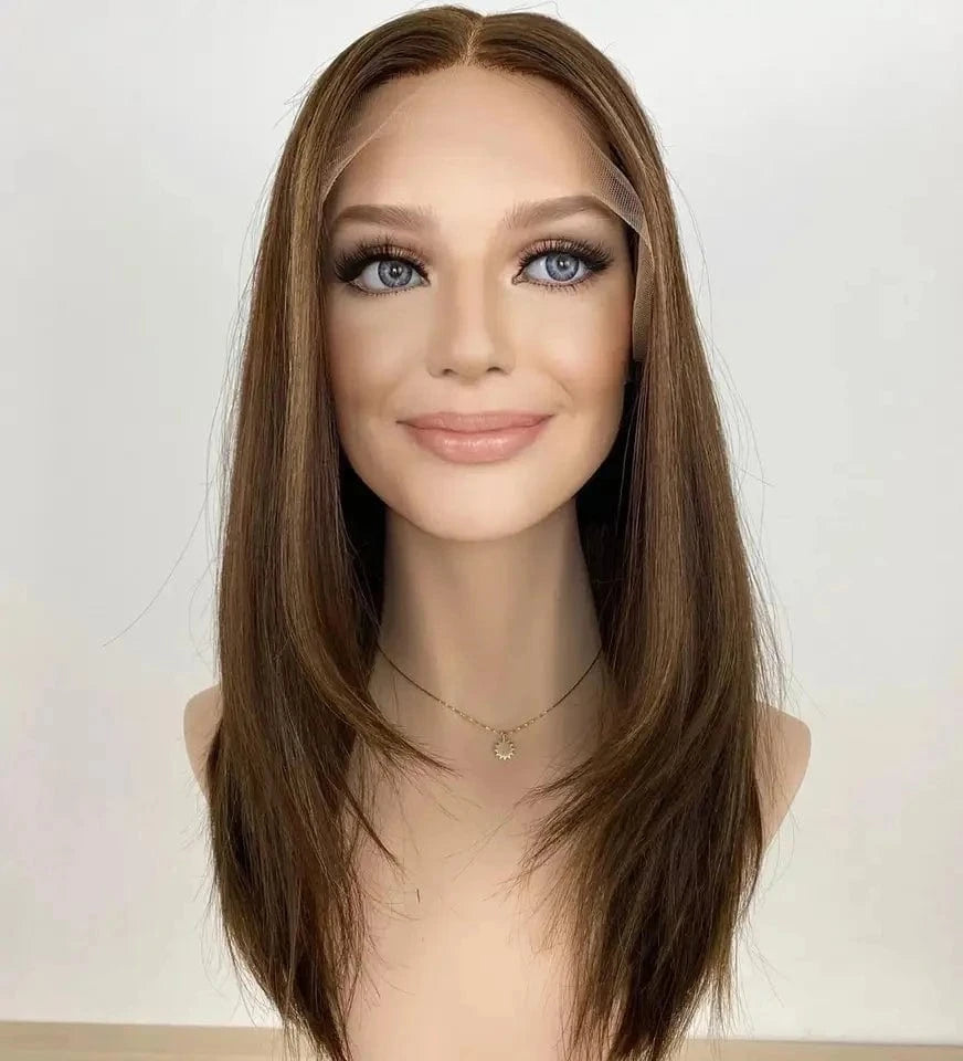 Freedom 18 Inches Layered Cut Gray Blonde Color Bob Style Virgin Remy European Cuticle Human Hair Lace Front Wigs
