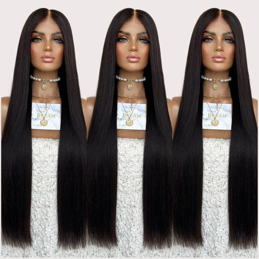 Freedom Long Natural 1b 613 60 Color Bone Straight Pre Plucked Virgin Remy Cuticle Human Hair Lace Front Wigs