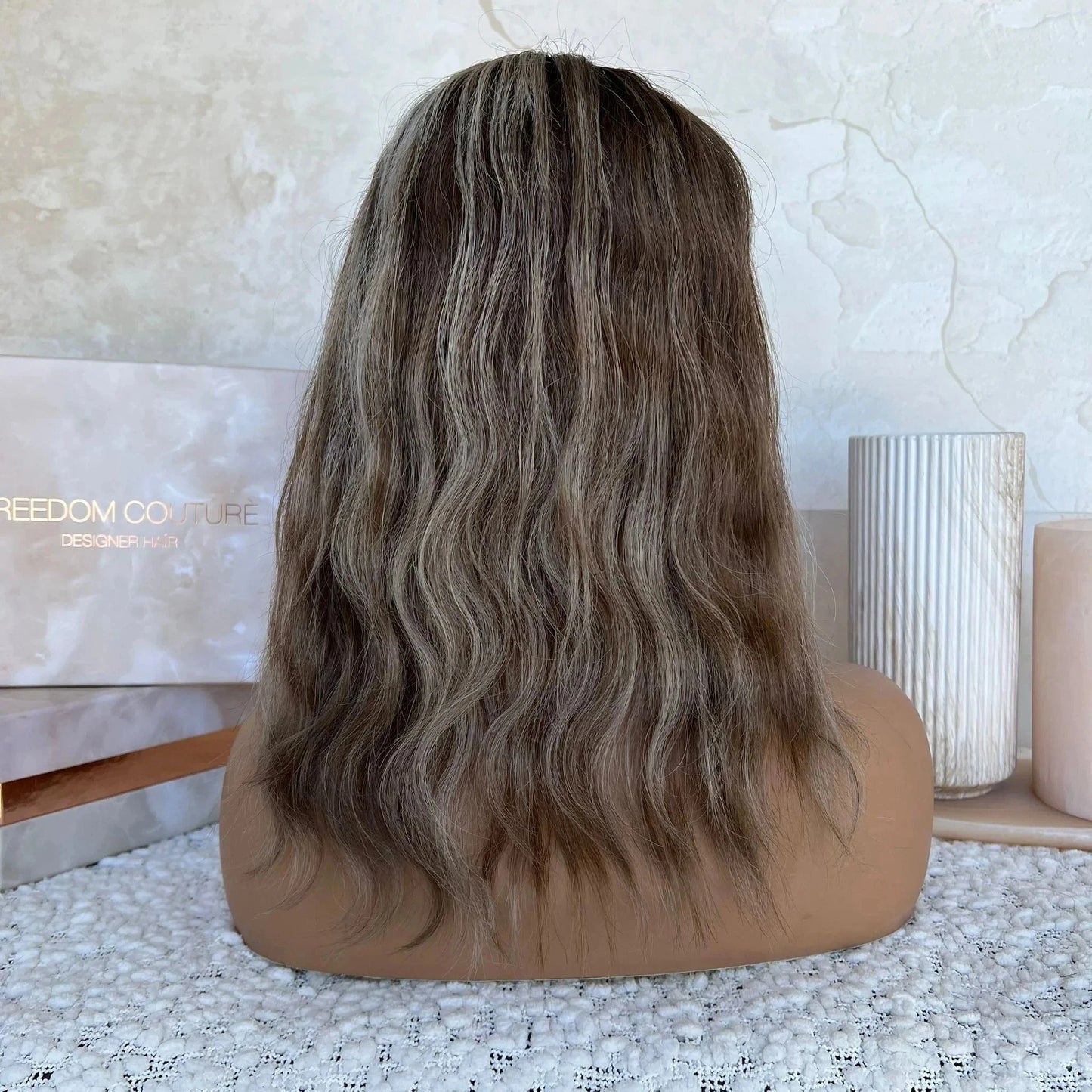 Freedom Same 150% Density Ash Blonde Highlight Color Natural Wave Virgin Remy European Cuticle Hair Lace Front Wigs For Women