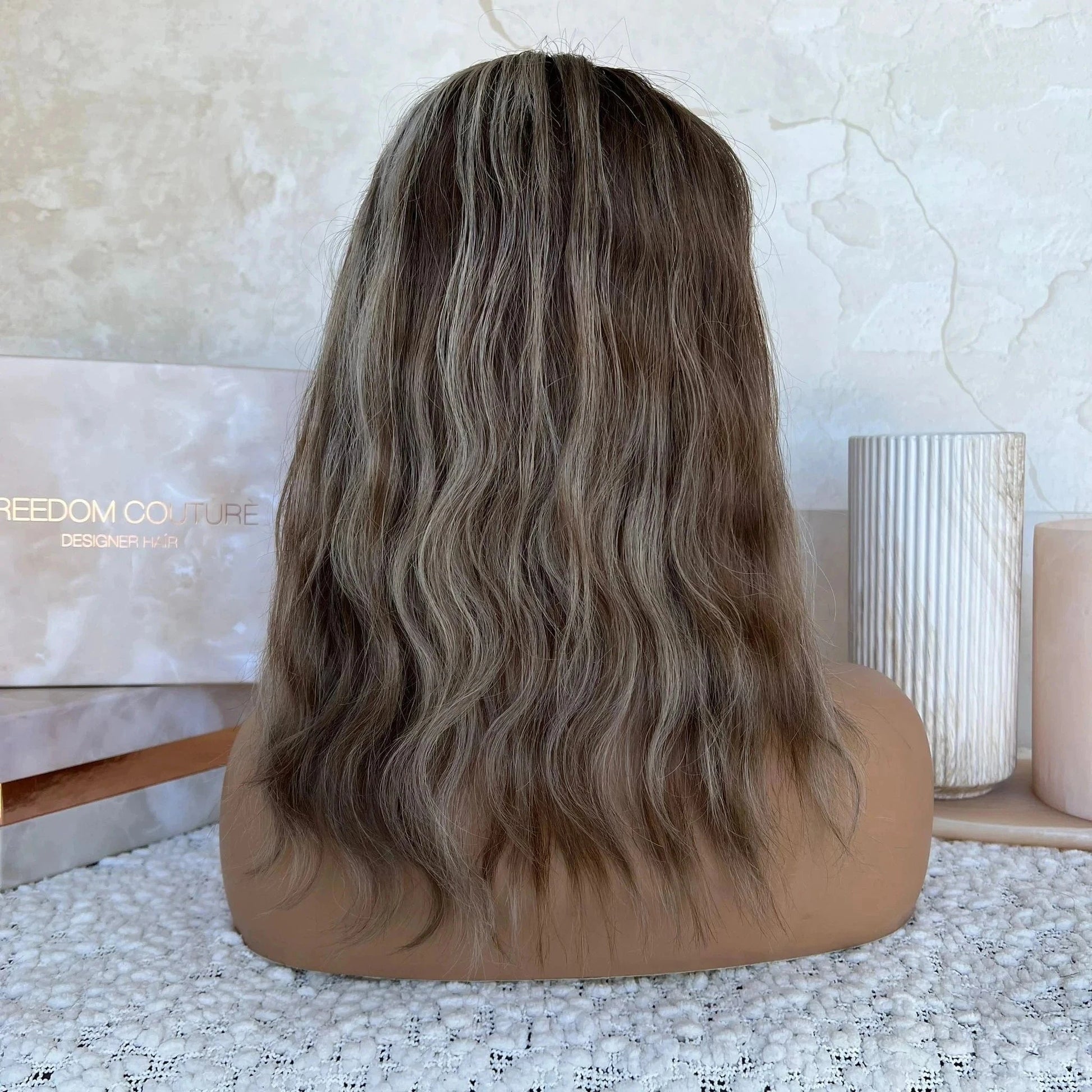 Freedom Same 150% Density Ash Blonde Highlight Color Natural Wave Virgin Remy European Cuticle Hair Lace Front Wigs For Women