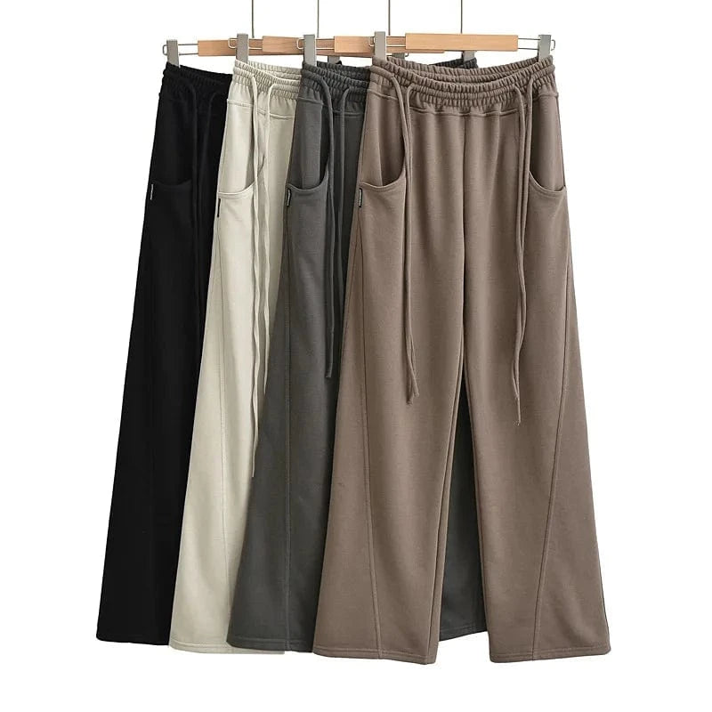 French Cotton Terry Custom High Quality Ladies Sweatpants Front Slip Pocket Joggers Long Pants Cargo Pants Joggers Women