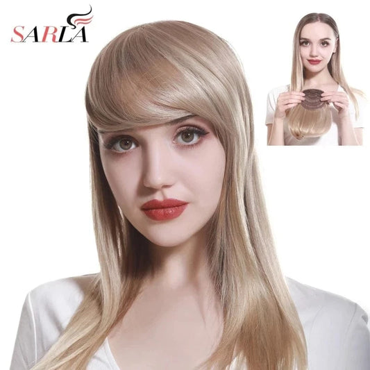 Fringe Heat Resistant Hairpiece 8'' Synthetic Hair Straight Bangs Natural Front Bangs Clip In Hair Extensions Line Full Bang