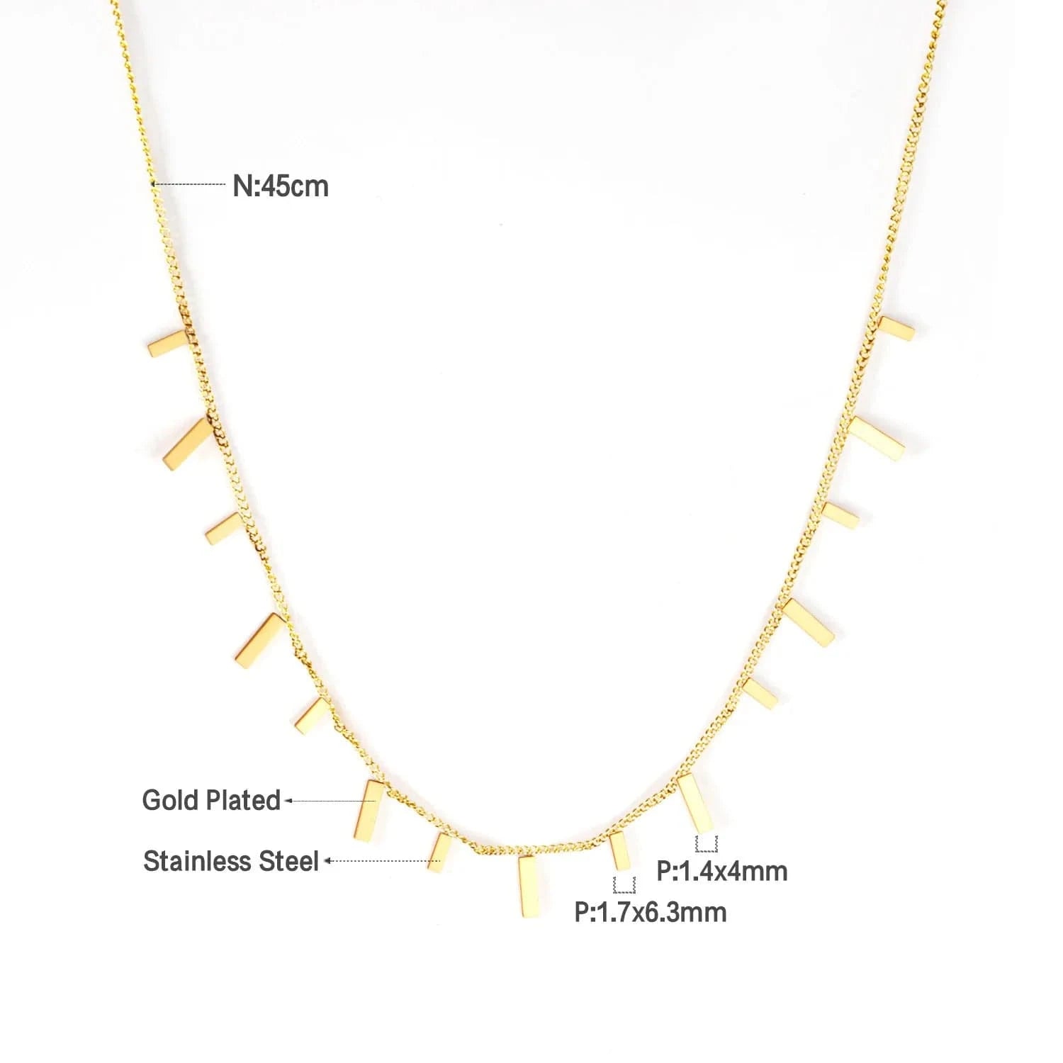 Ftainless steel necklace for ladies Stars and moon non tarnish Gold plating triangle stainless steel necklace