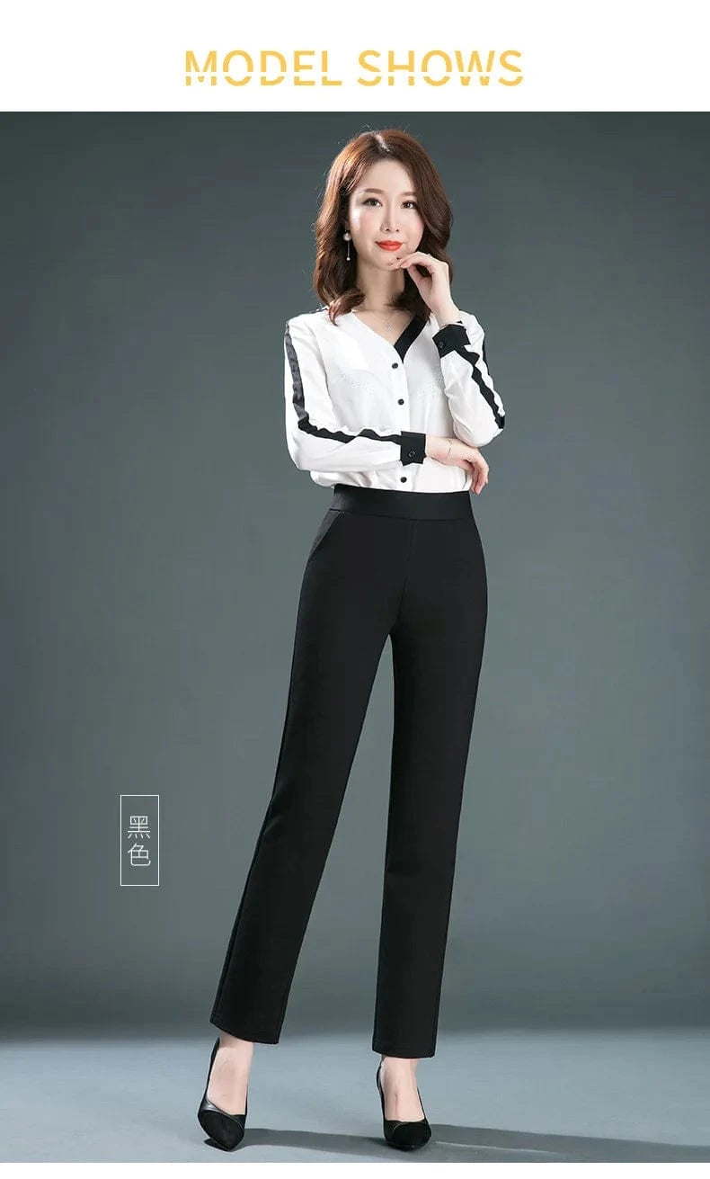 Full length professional business Formal pants women trousers girls slim female work wear office career plus size clothing