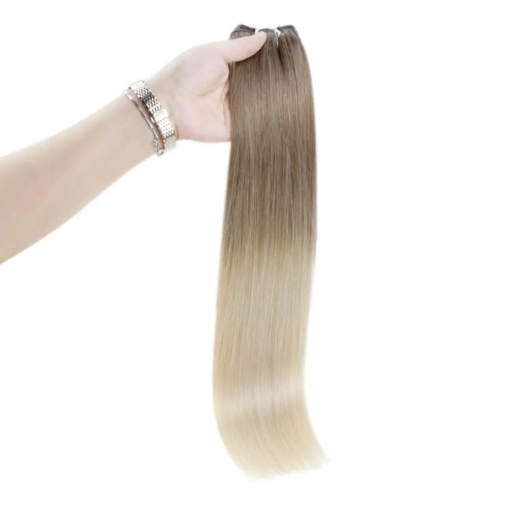 Full Shine Balayage Color #8/60 Hair 100% real human hair Double Weft Remy Hair Weft Extensions
