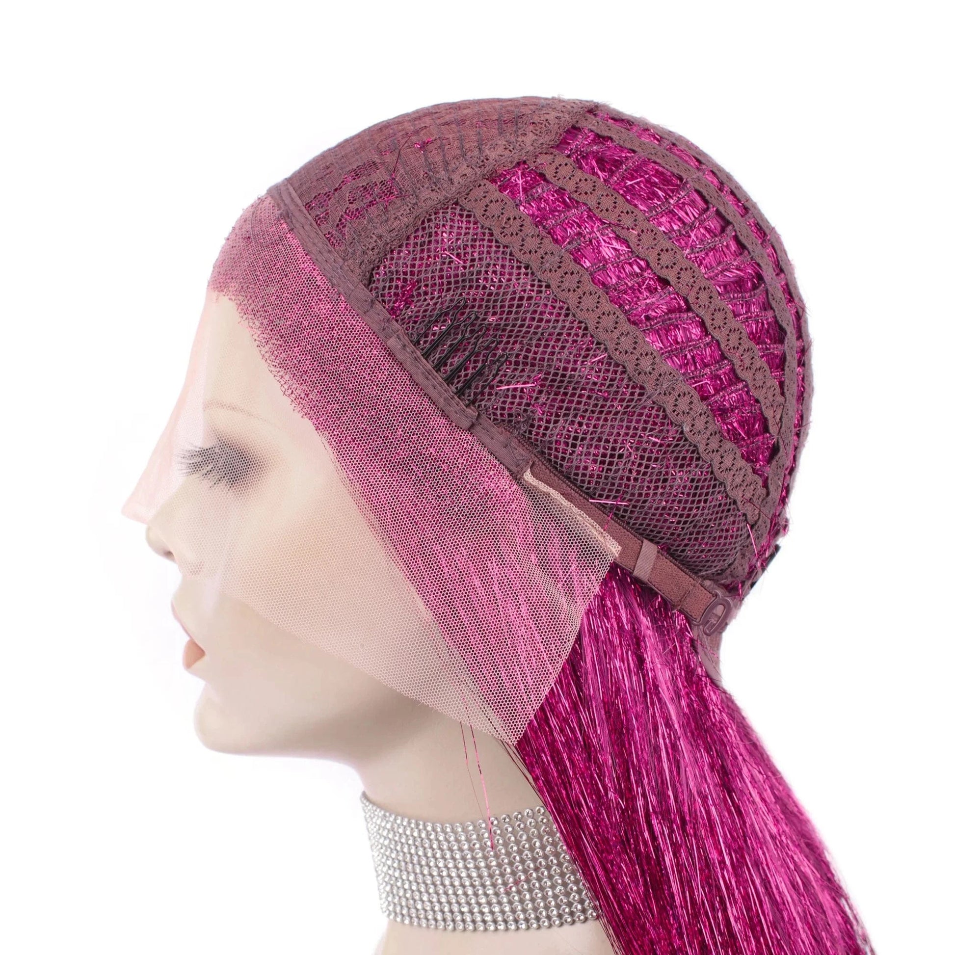 Full Tinsel Hair Lace Front Wig Silky Straight Overnight Delivery Synthetic Lace wigs