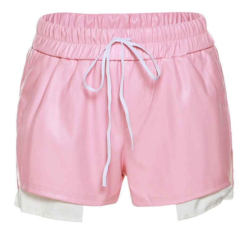 Furry Sexy Y2K Clothes High Waist Stripe Shorts Pant For Women Club Korean Fashion Fur Shorts