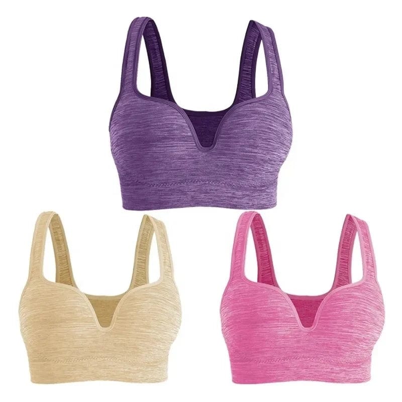 Gather Wireless Stretch Fit Sujetador Deportivo Running Workout Fitness Gym Yoga Bra Seamless Sports Bra Crop Top For Womens