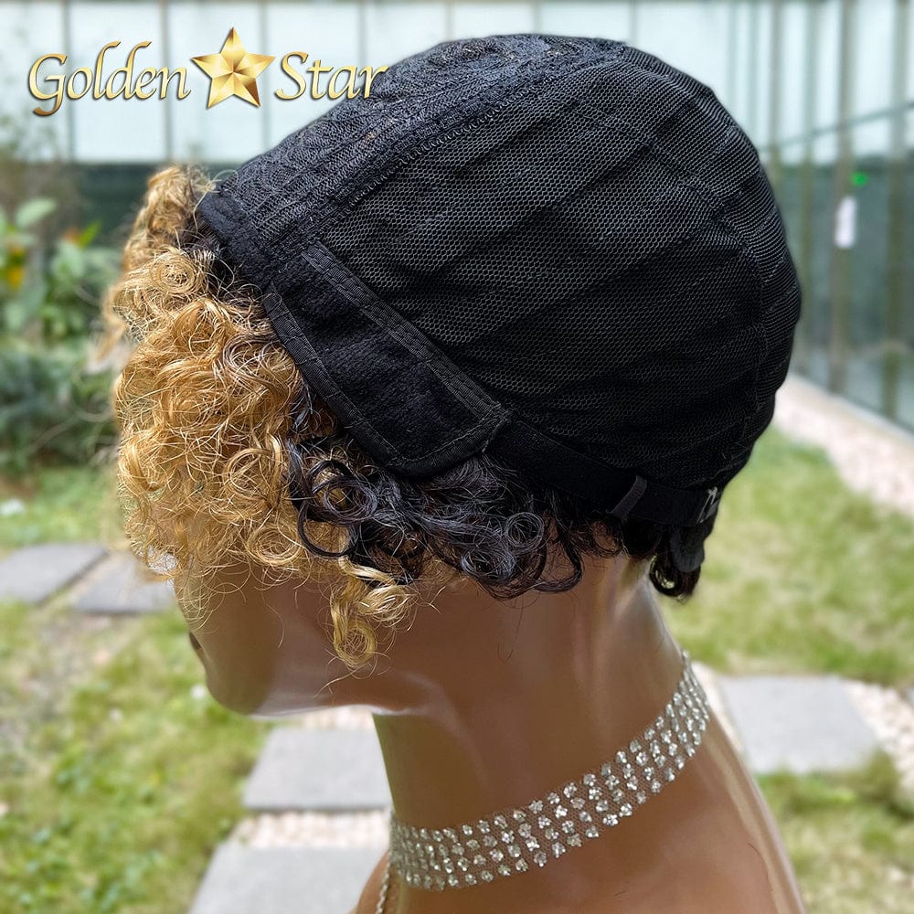 GD Popular Pixie Human Hair Wig Brazilian 8 Inch Cut Wig Short Ombre Color Bob Lace Front Wig With Wholesale Price