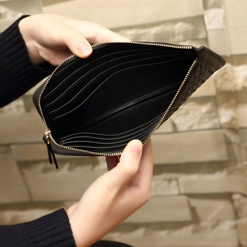 Genuine sheep leather Designer luxury wallet purse fashion zipper women wallets ladies custom