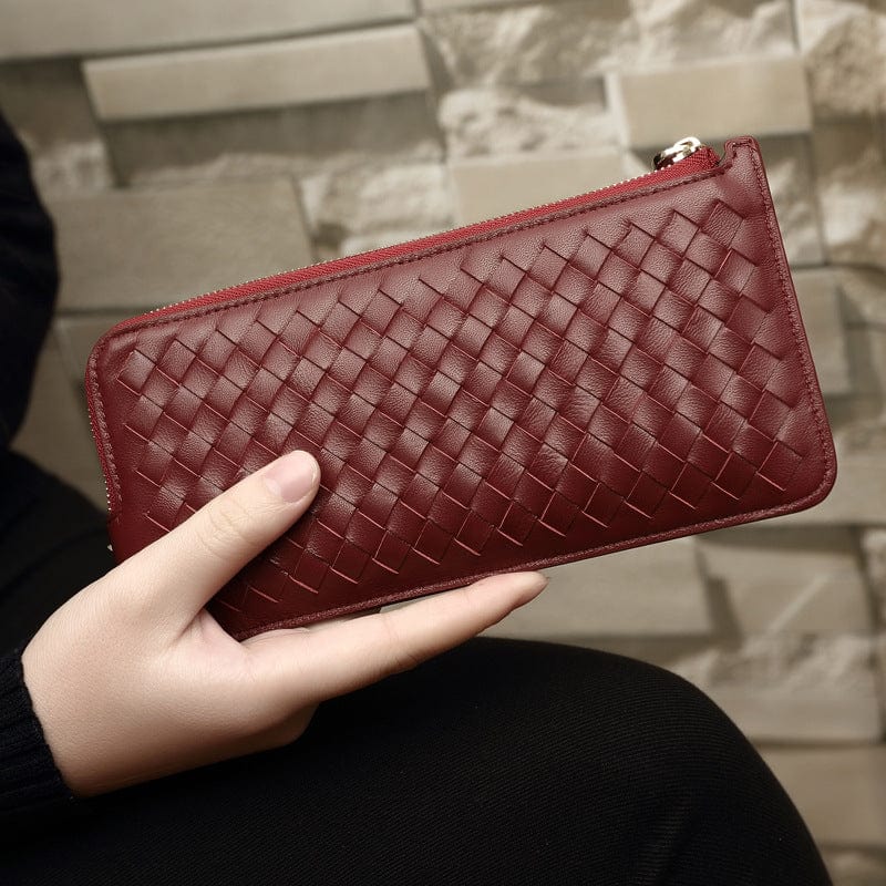 Genuine sheep leather Designer luxury wallet purse fashion zipper women wallets ladies custom