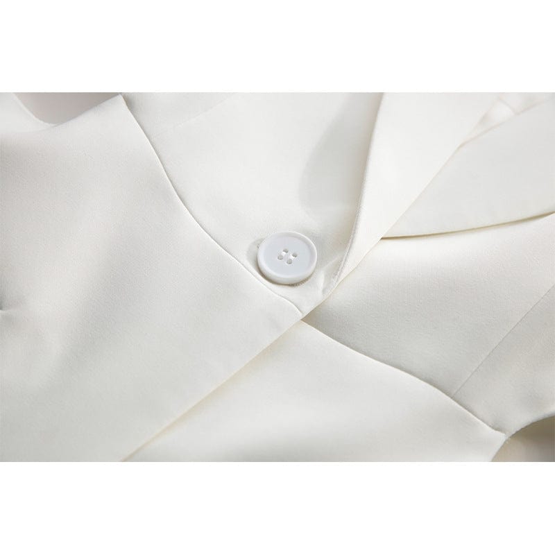 Getspring Women Blazer Autumn Hollow Out White  Women Blazers And Jackets Irregular Vintage Sexy Womens Blazers Long Sleeve 2022