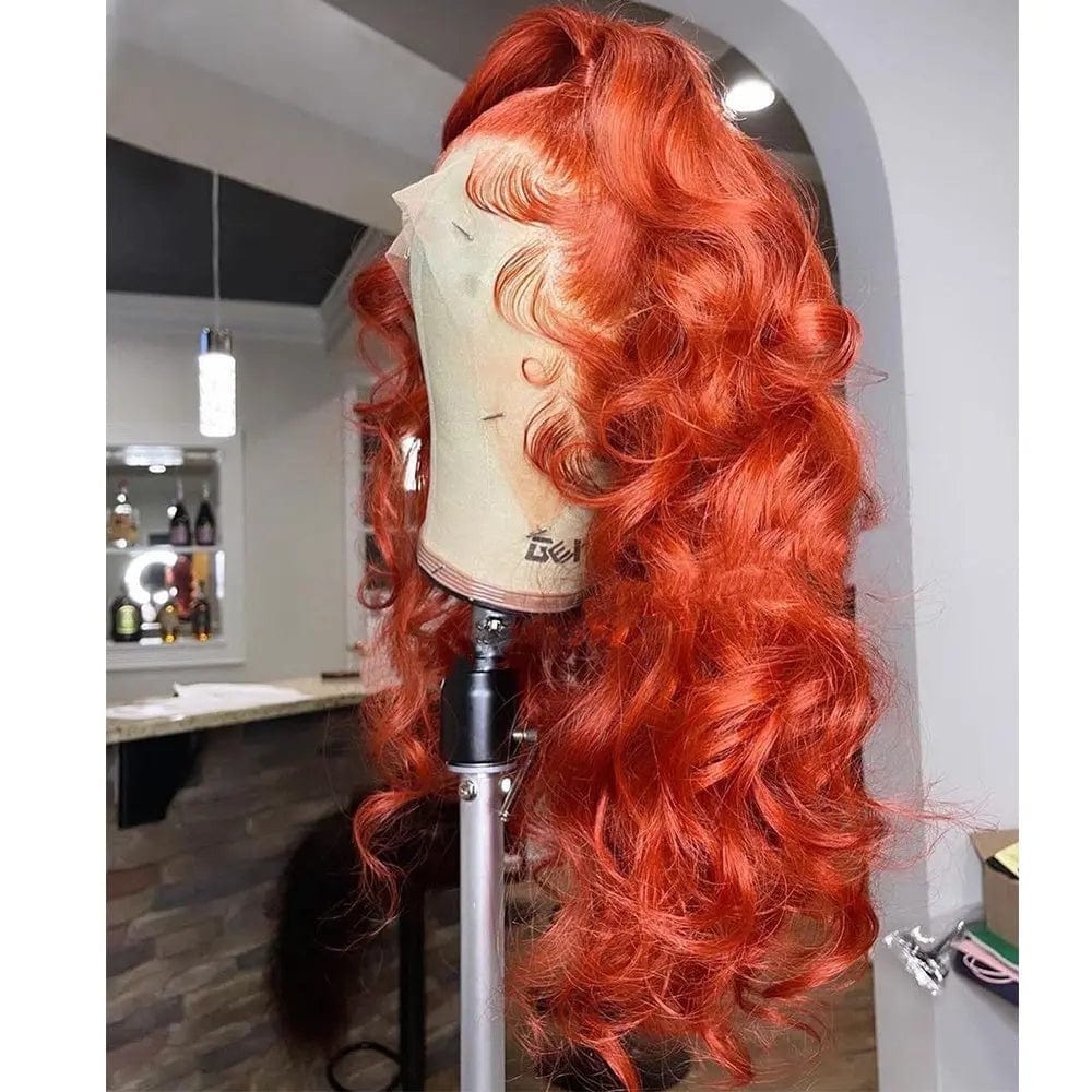 Ginger Orange Lace Front Human Hair Wig Colored 13*4 Lace Frontal Wig Human Hair Wigs Loose wave 150% Density Remy Brazilian