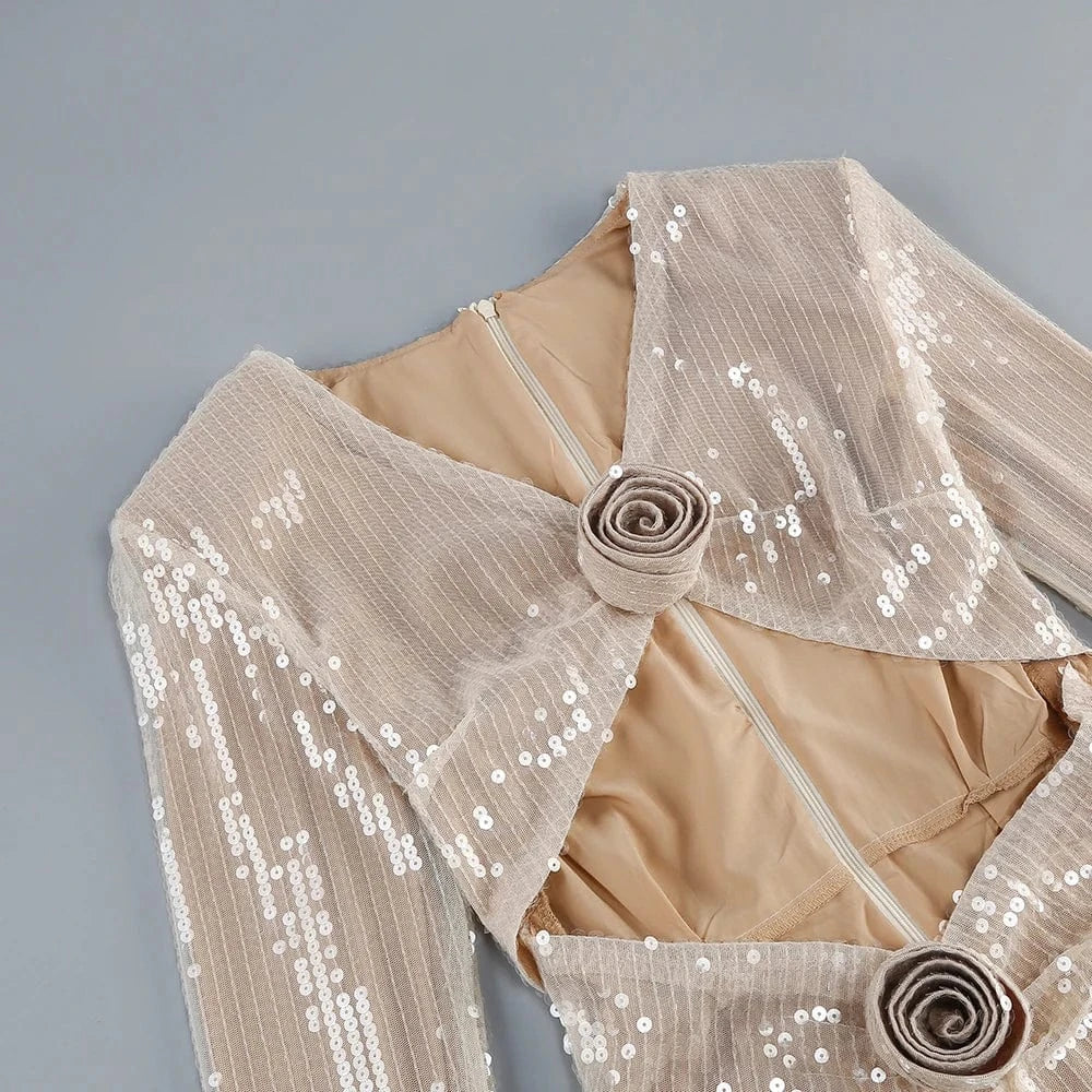 Girls Clothes Elegant Red Hollow Out Dress Sequined Sexy Party Ladies Maxi Dresses For Women