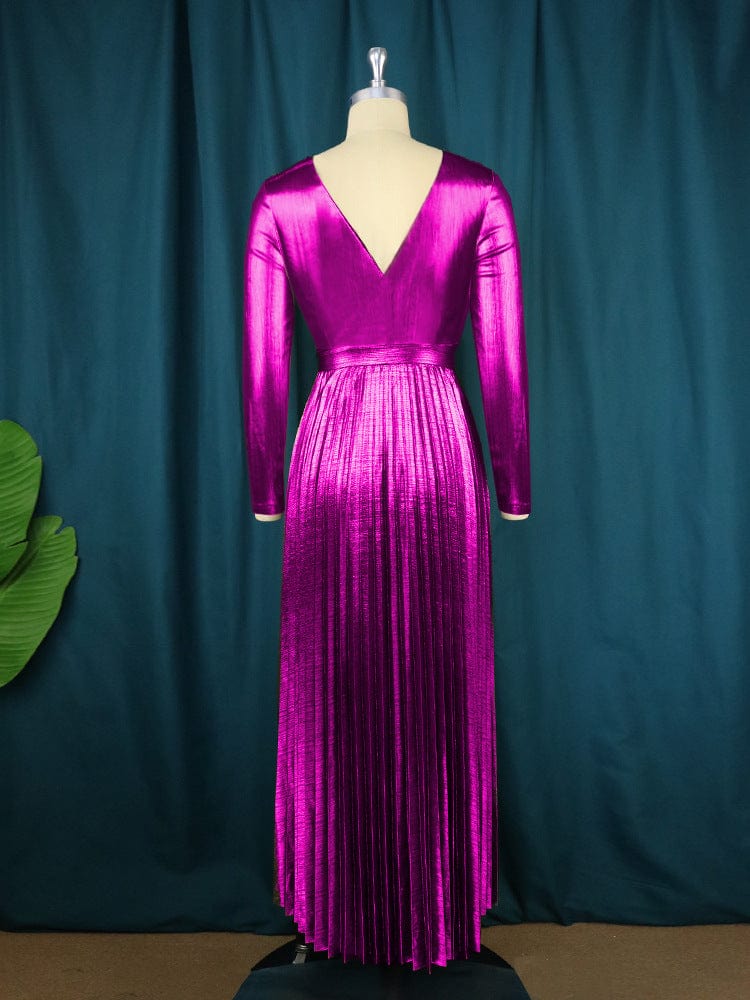Glitterly Dresses Girlfriend Gown for Church Gowns Evening Holiday Office Lady Elegant Women Gold Dress Formal