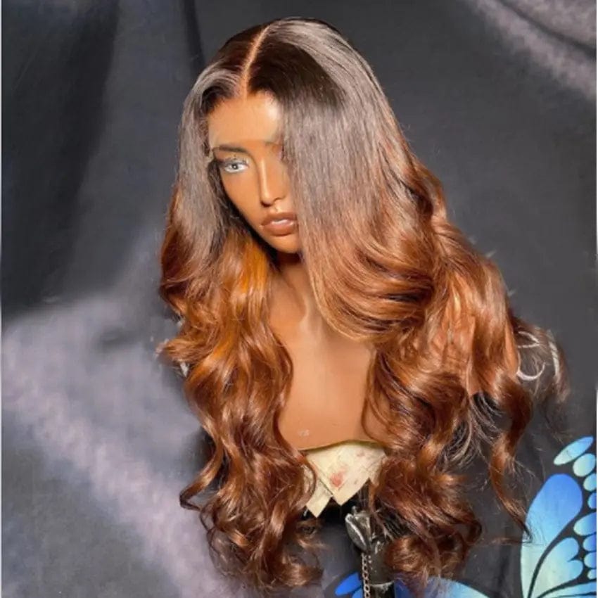 Glueless Black Brown Color Water Wave Wig Pre Plucked Transparent HD Cuticle Aligned Human Hair Lace Front Wigs