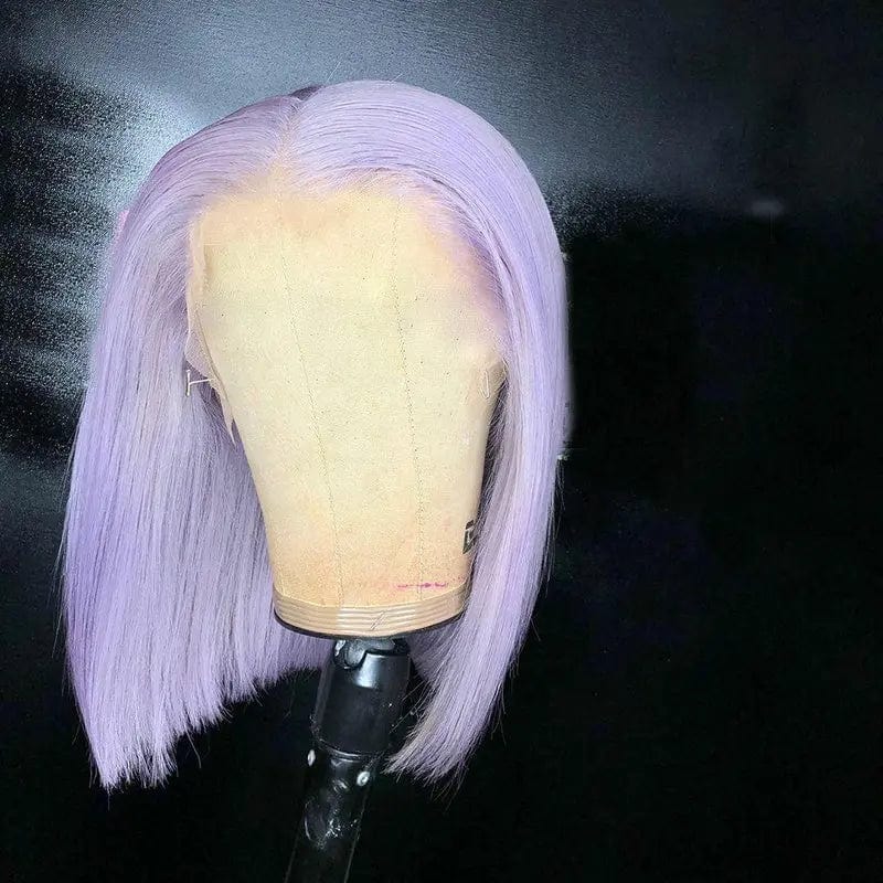 Glueless Cuticle Aligned Brown Highlight Color Straight Bob Cut Pixie Wig Pre Plucked Lace Front Wigs