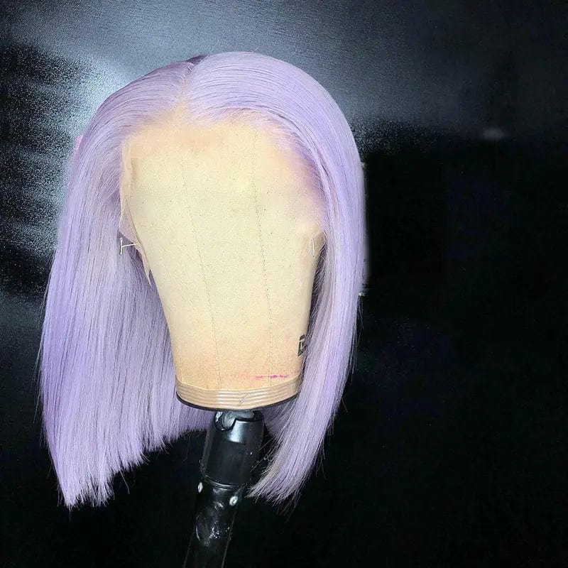 Glueless Cuticle Aligned Brown Highlight Color Straight Bob Cut Pixie Wig Pre Plucked Lace Front Wigs